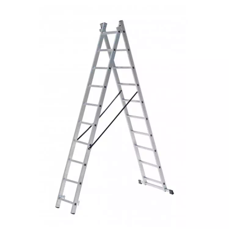 Profesionalna dvodelna aluminijaste lestev - 10 stopnic