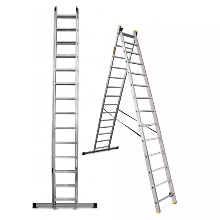 Profesionalna dvodelna aluminijaste lestev - 12 stopnic
