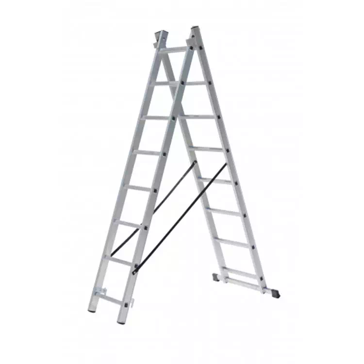 Profesionalna dvodelna aluminijaste lestev - 8 stopnic
