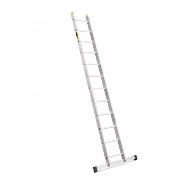 Enodelna profesionalna aluminijasta lestev - 12 stopnic s stabilizatorjem