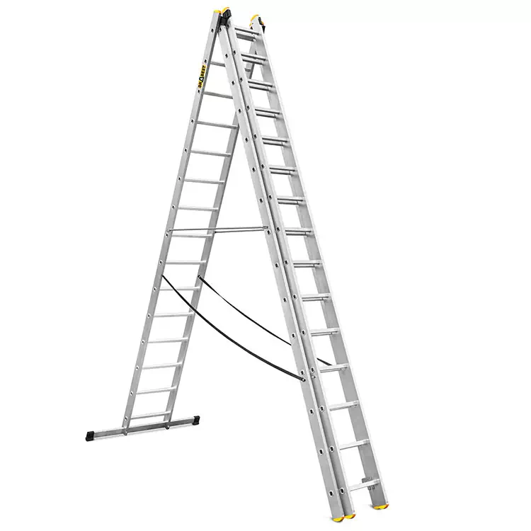 Trodelna profesionalna aluminijasta lestev - 15 stopnic