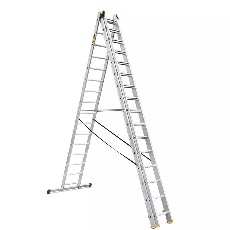 Trodelna profesionalna aluminijasta lestev - 16 stopnic