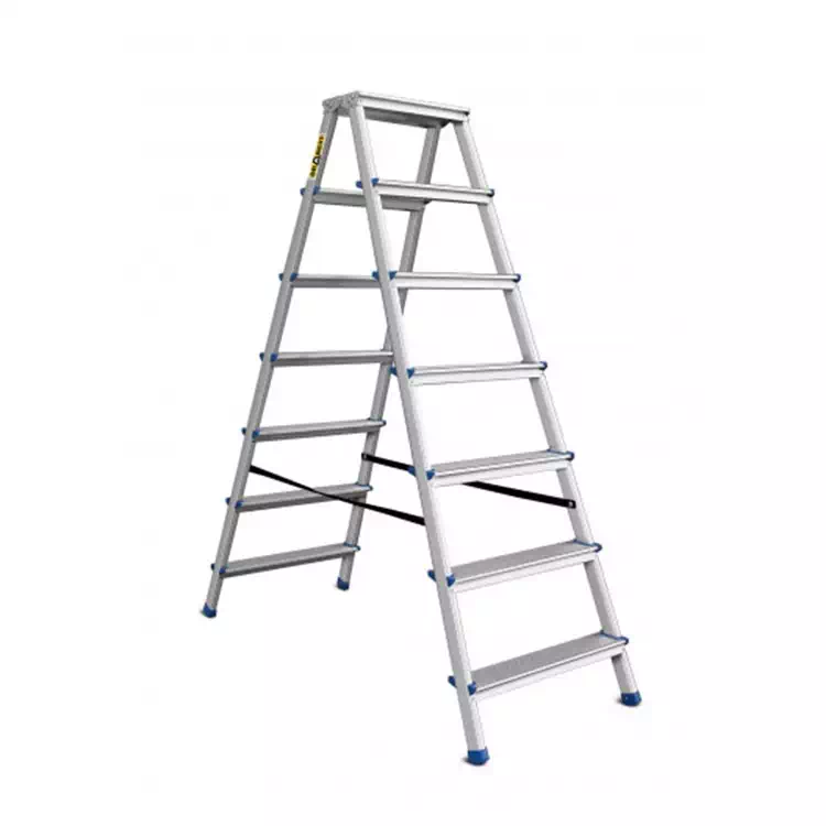 Aluminijasta dvojna lestev (nosilnost 150 kg) - 2x7 sopnici