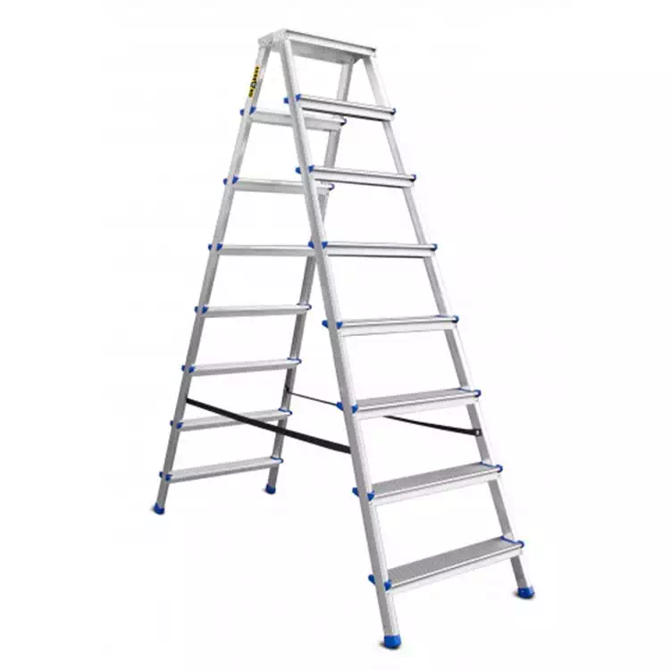 Aluminijasta dvojna lestev (nosilnost 150 kg) - 2x8 sopnici