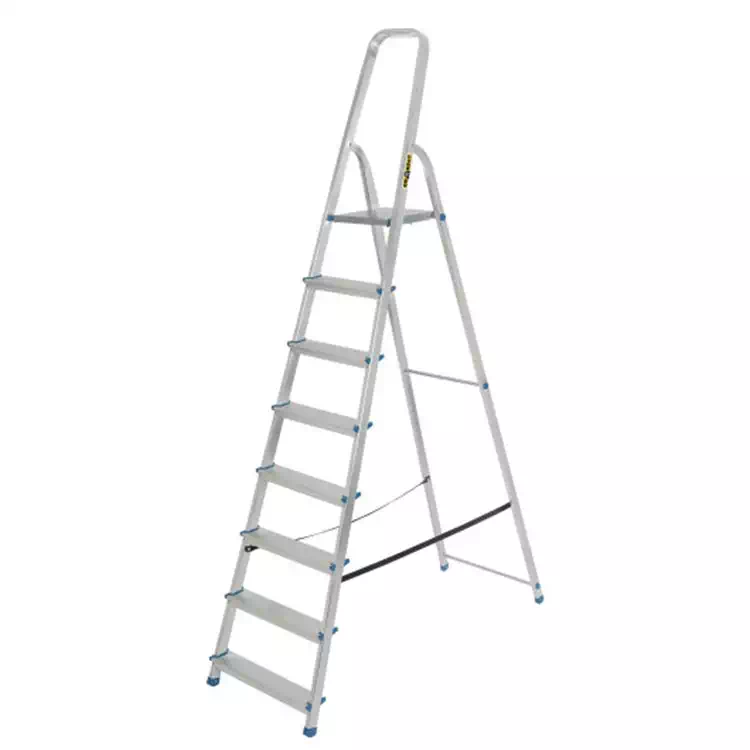 Gospodinjska aluminijasta lestev (nosilnost 150 kg) - 8 stopnici