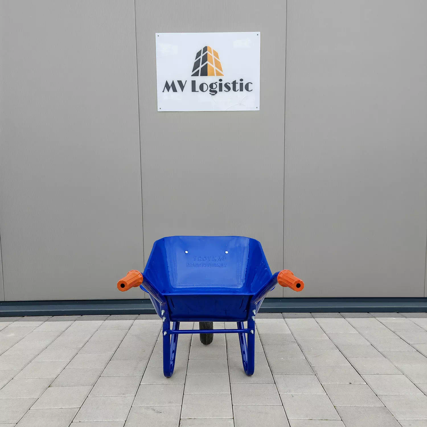 Građevinska kolica - montažna PLAVA - puna guma