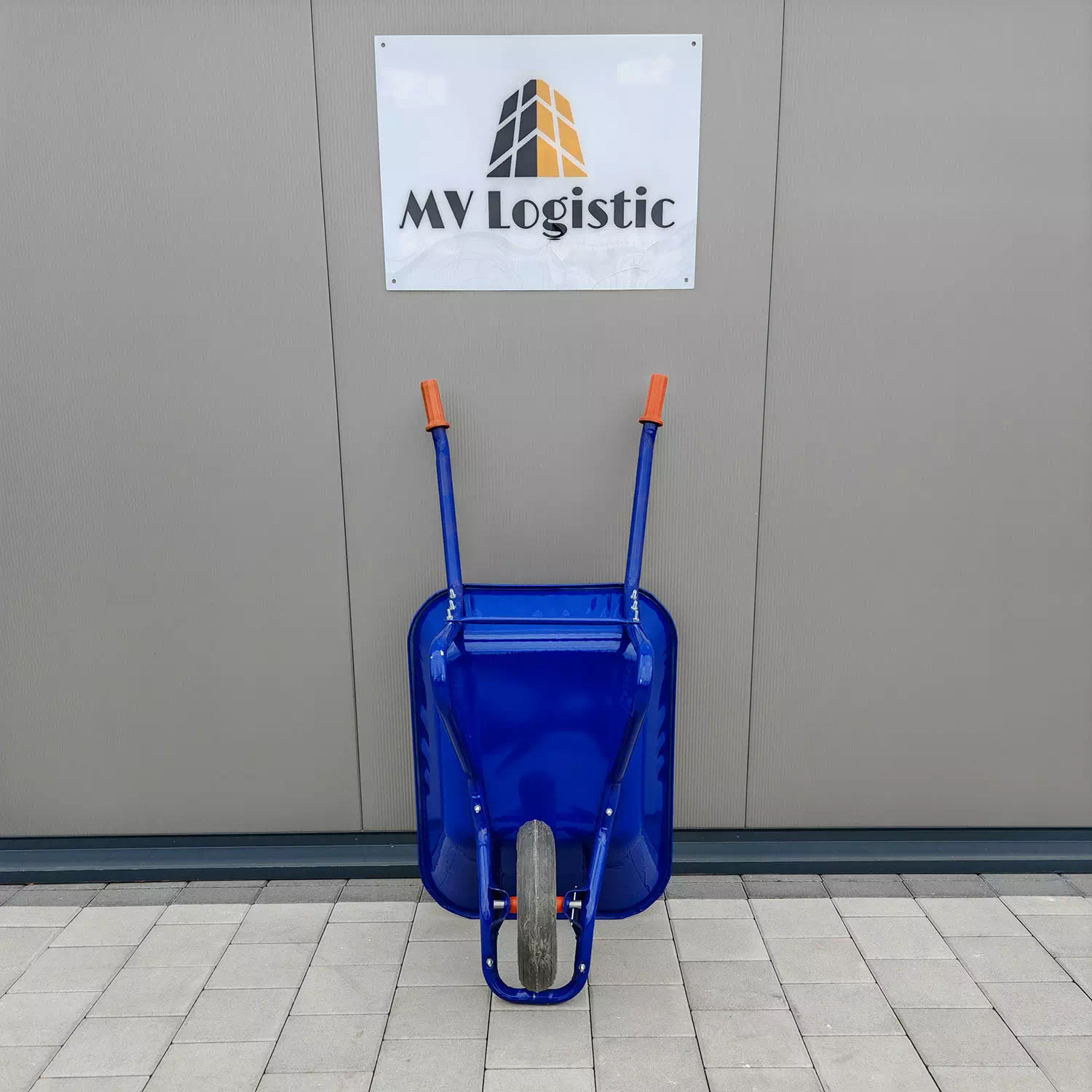 Građevinska kolica - montažna PLAVA - puna guma