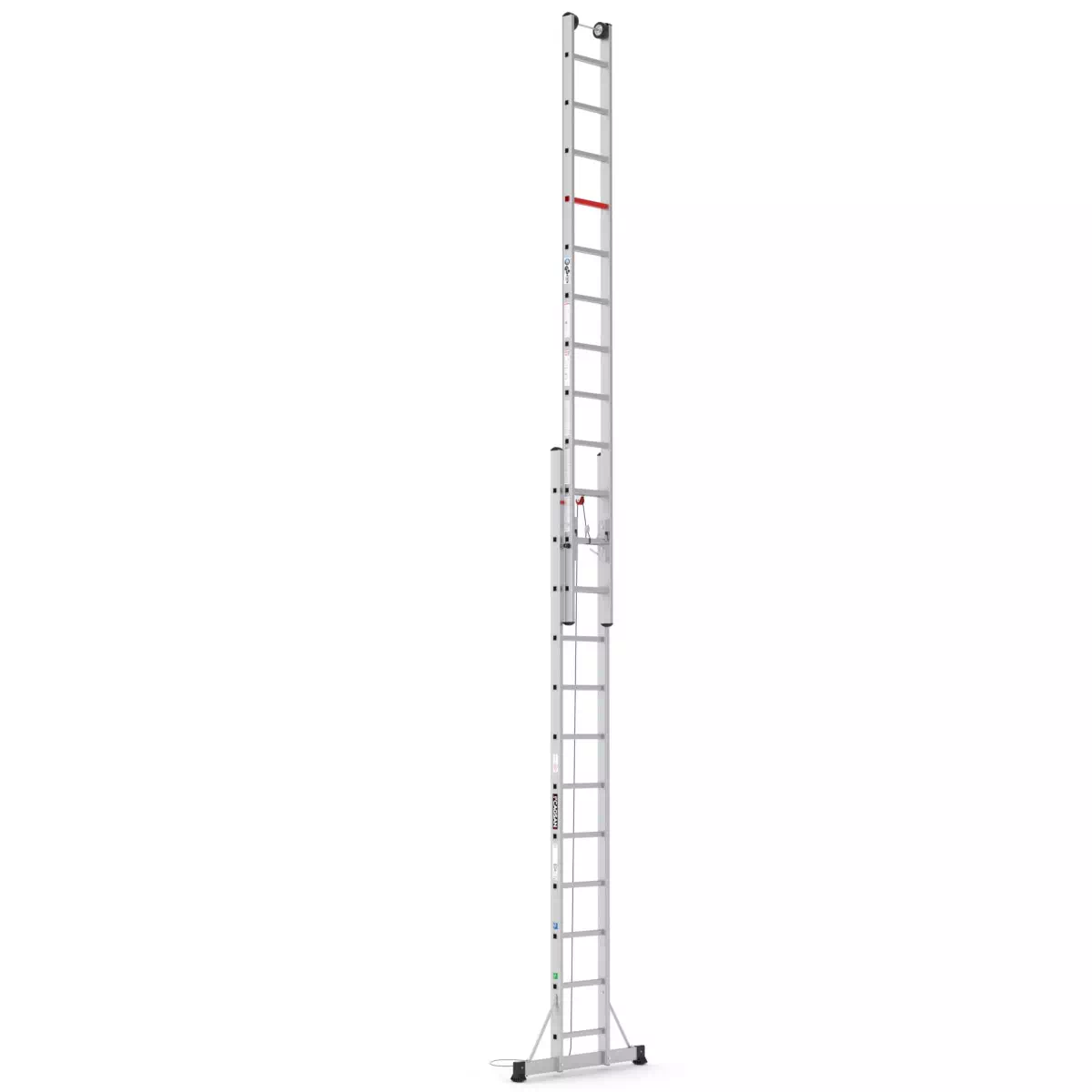 Dvodijelne ljestve na izvlačenje pomoću užeta 2x12 gazišta