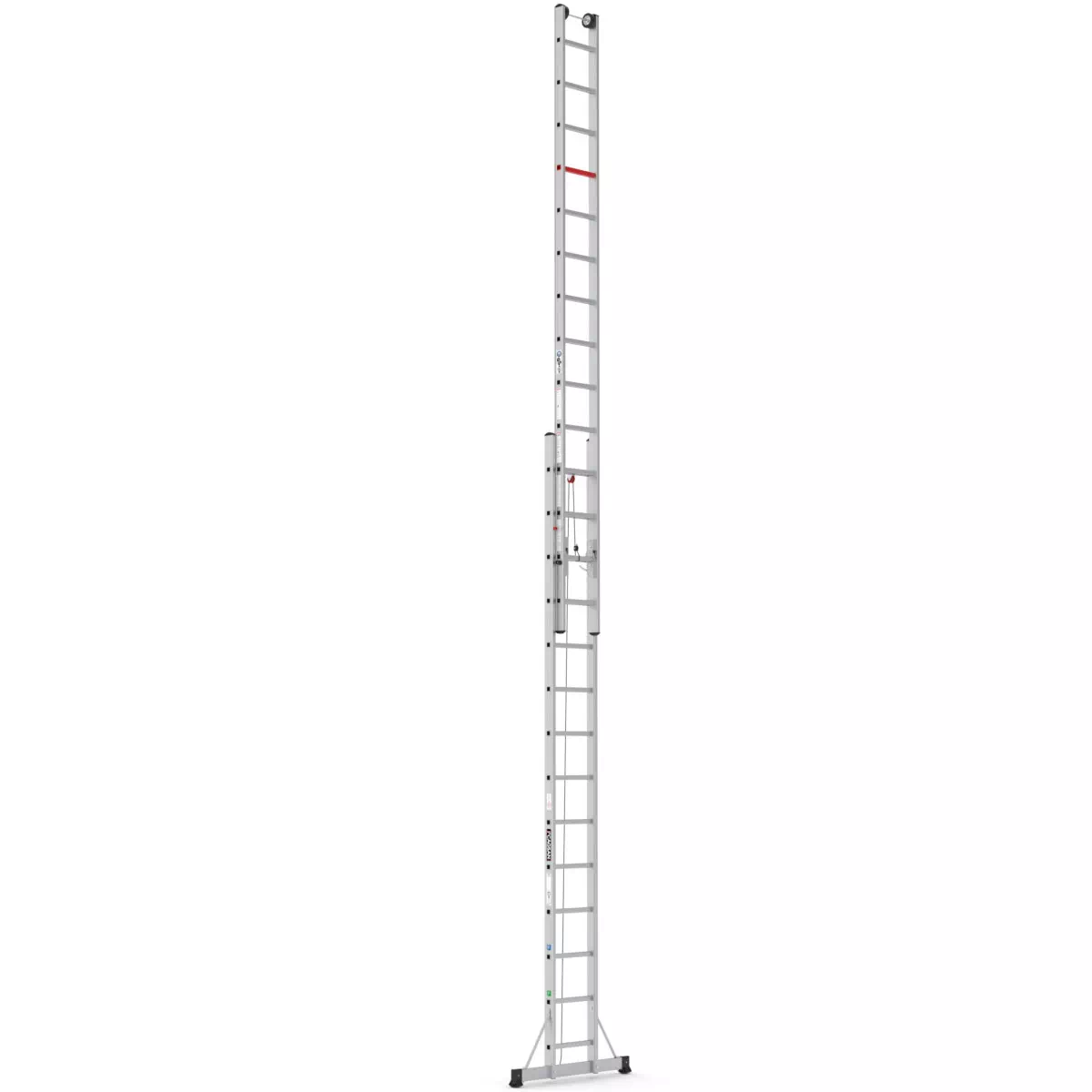 Dvodijelne ljestve na izvlačenje pomoću užeta 2x14 gazišta