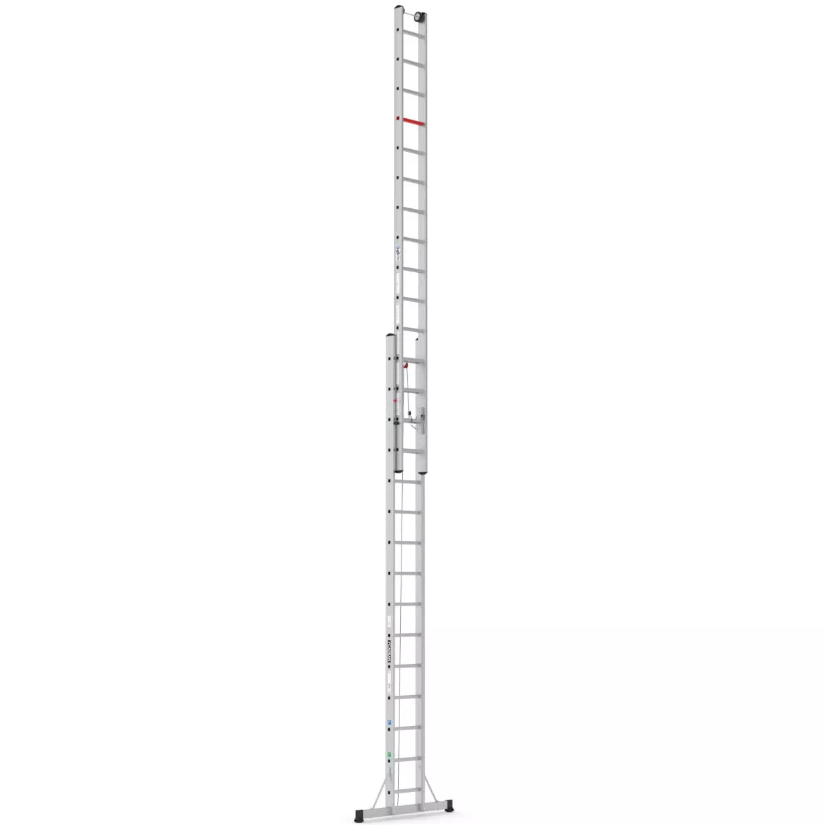 Dvodijelne ljestve na izvlačenje pomoću užeta 2x17 gazišta