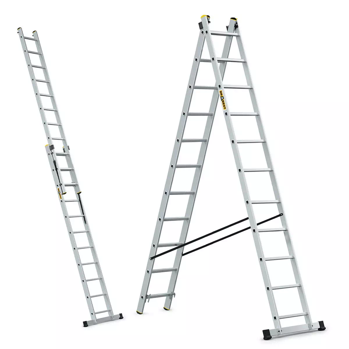 Aluminijske ljestve profesionalne dvodijelne - 11 gazišta