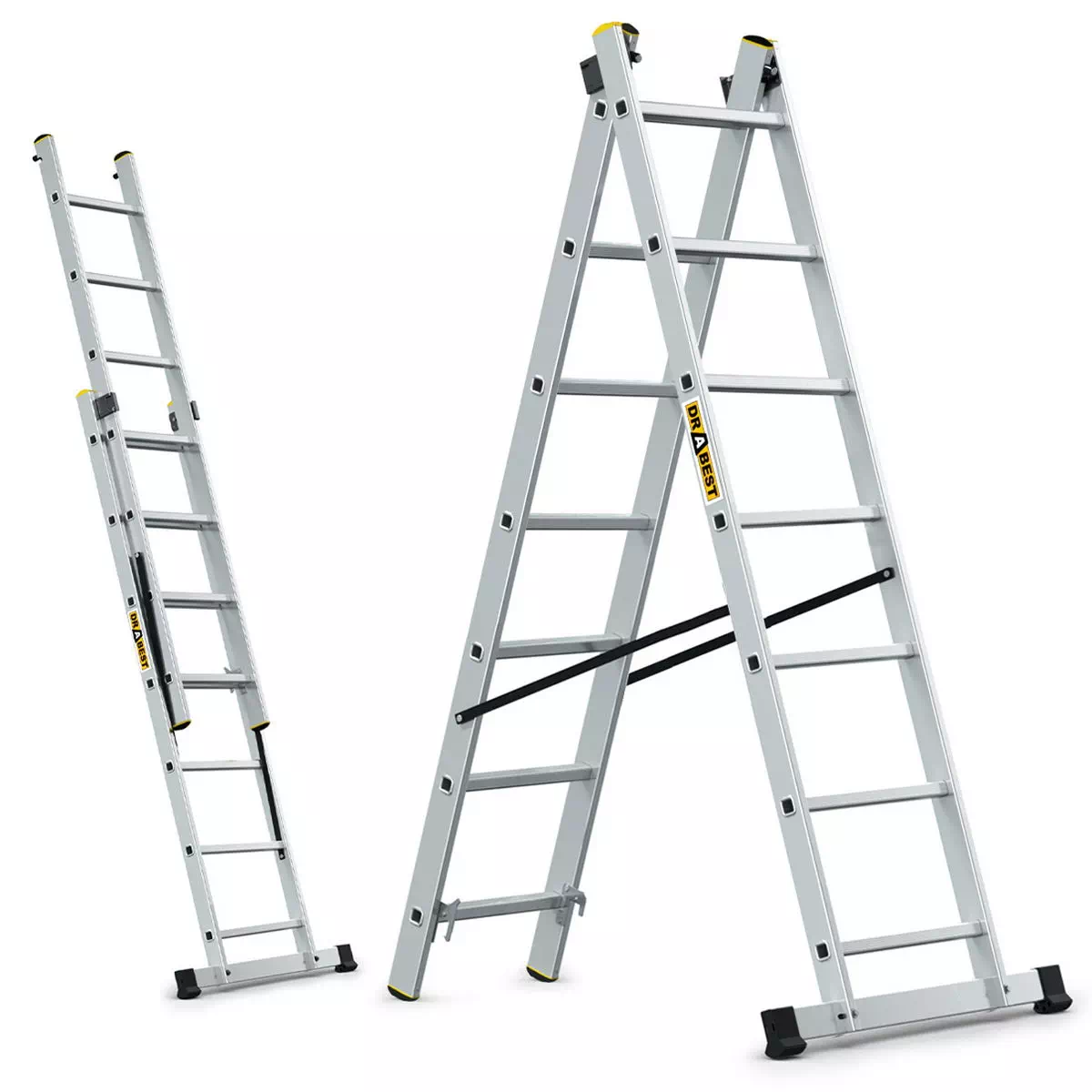 Aluminijske ljestve profesionalne dvodijelne - 7 gazišta
