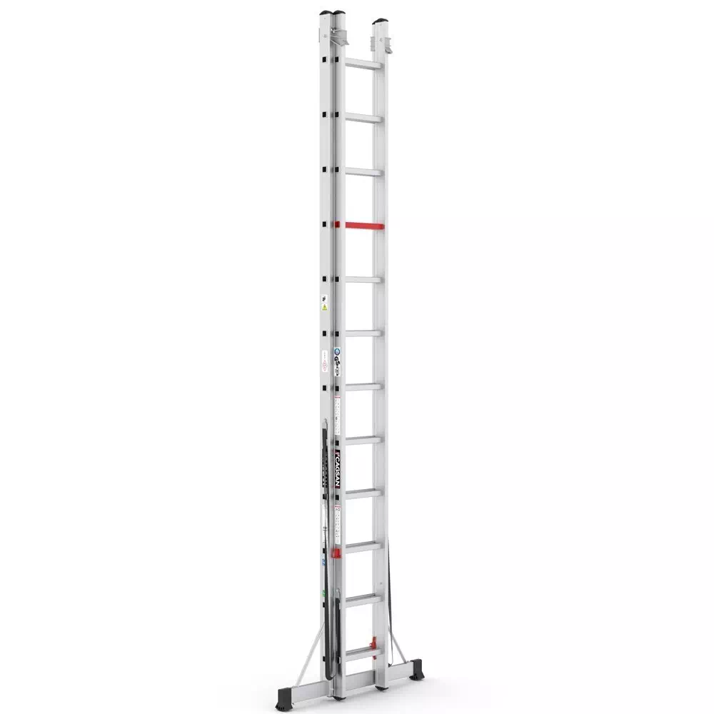 Aluminijske dvodijelne kombinirane ljestve - 2x12 gazišta