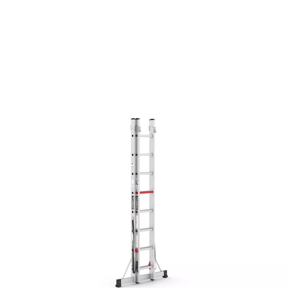 Aluminijske dvodijelne kombinirane ljestve - 2x8 gazišta