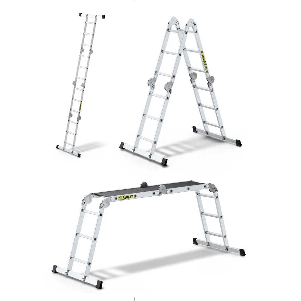 Aluminijske ljestve multifunkcionalne s platformom - 4x3 gazišta