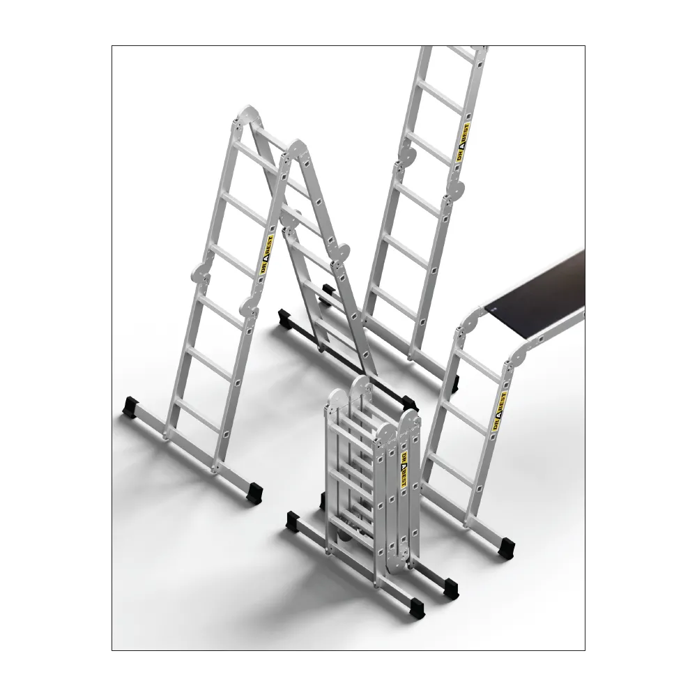 Aluminijske ljestve multifunkcionalne s platformom - 4x3 gazišta