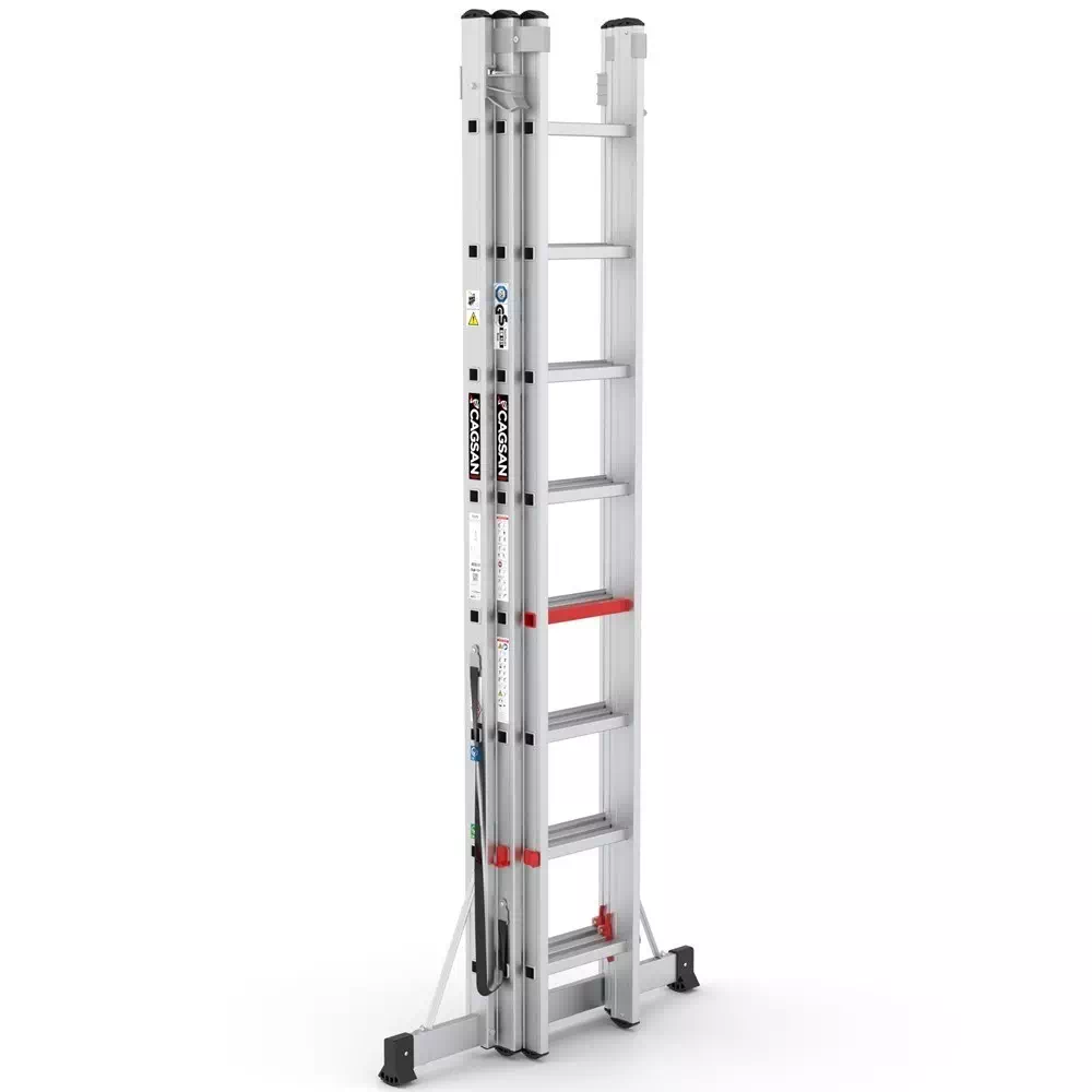Aluminijske ljestve profesionalne trodijelne - 3x8 gazišta