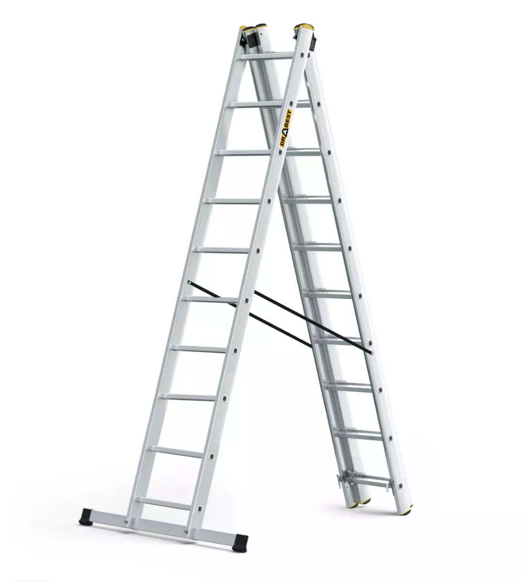 Aluminijske ljestve profesionalne trodijelne - 10 gazišta