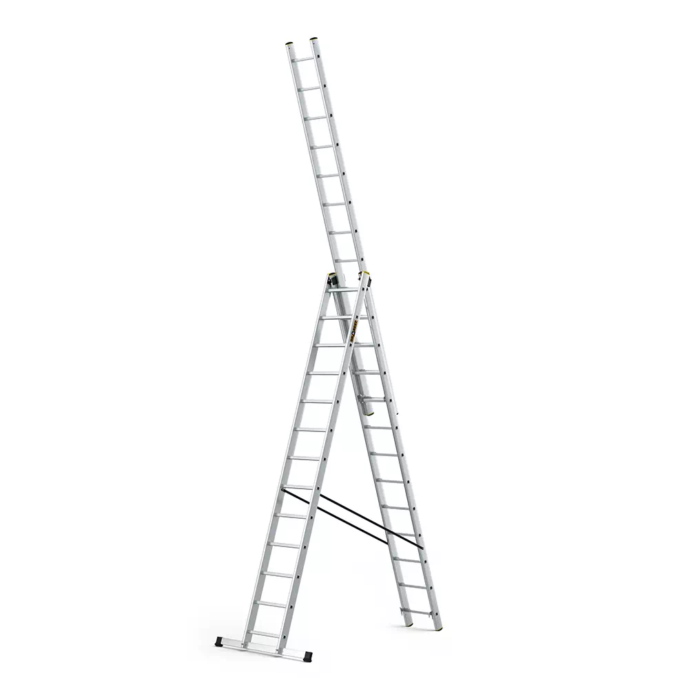 Aluminijske ljestve profesionalne trodijelne - 13 gazišta