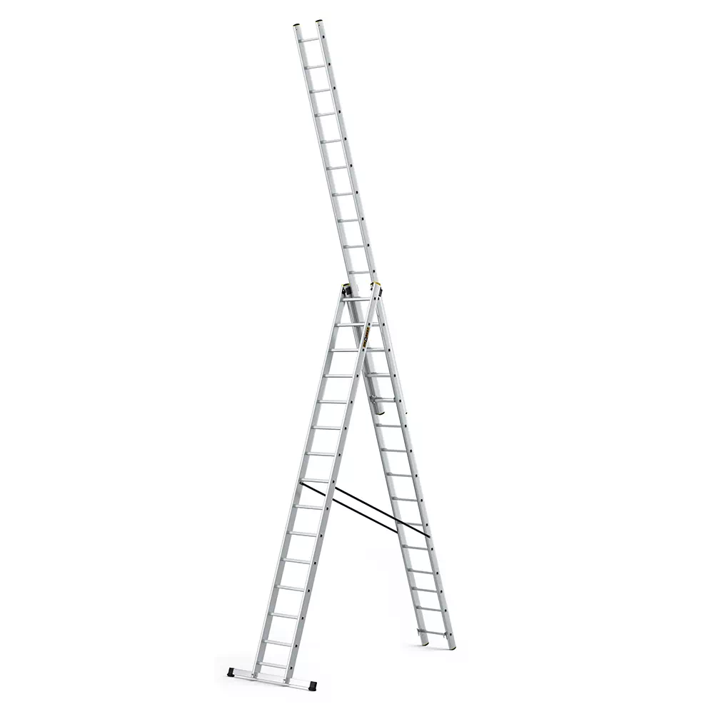 Aluminijske ljestve profesionalne trodijelne - 15 gazišta