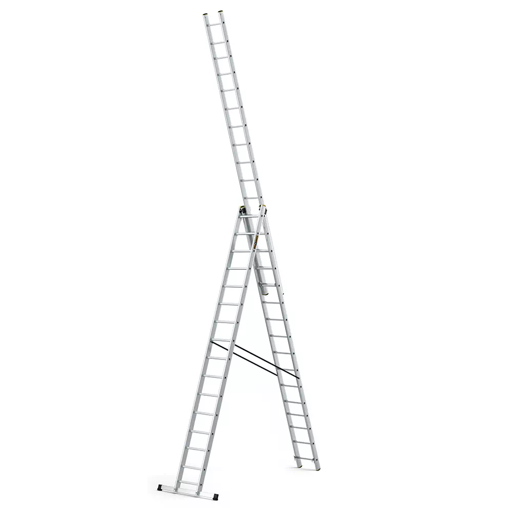 Aluminijske ljestve profesionalne trodijelne - 16 gazišta