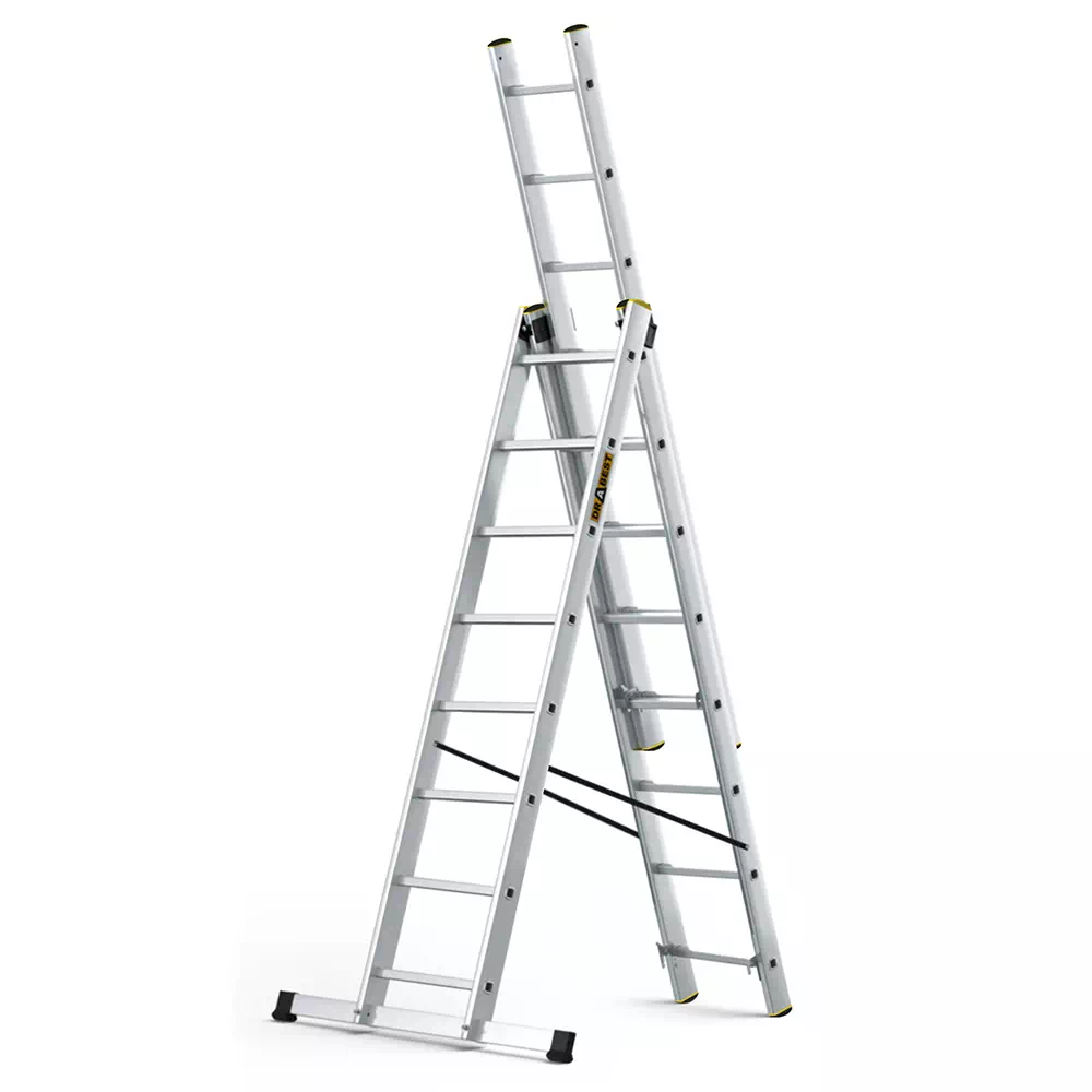 Aluminijske ljestve profesionalne trodijelne - 8 gazišta