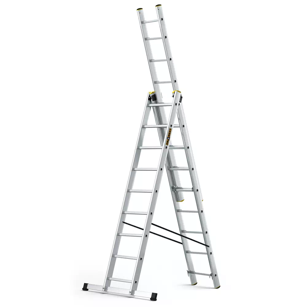 Aluminijske ljestve profesionalne trodijelne - 9 gazišta