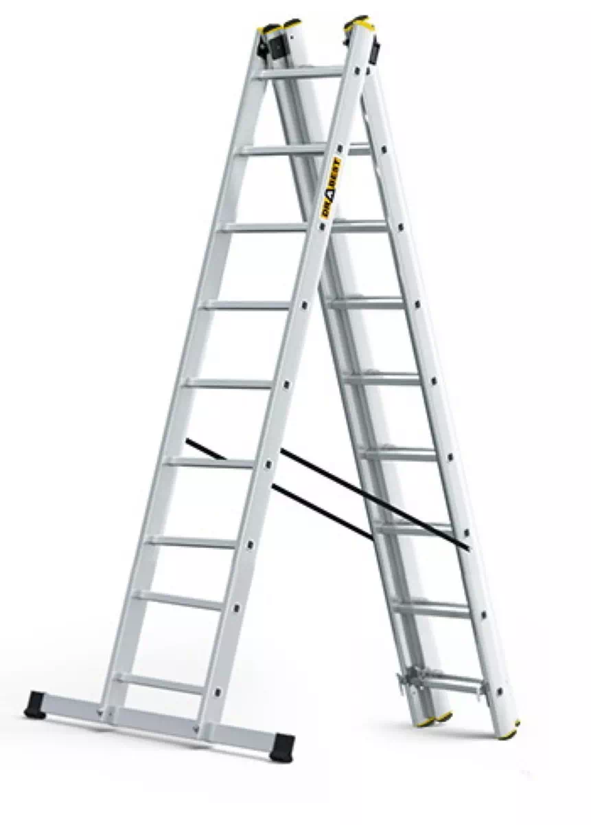 Aluminijske ljestve profesionalne trodijelne - 9 gazišta